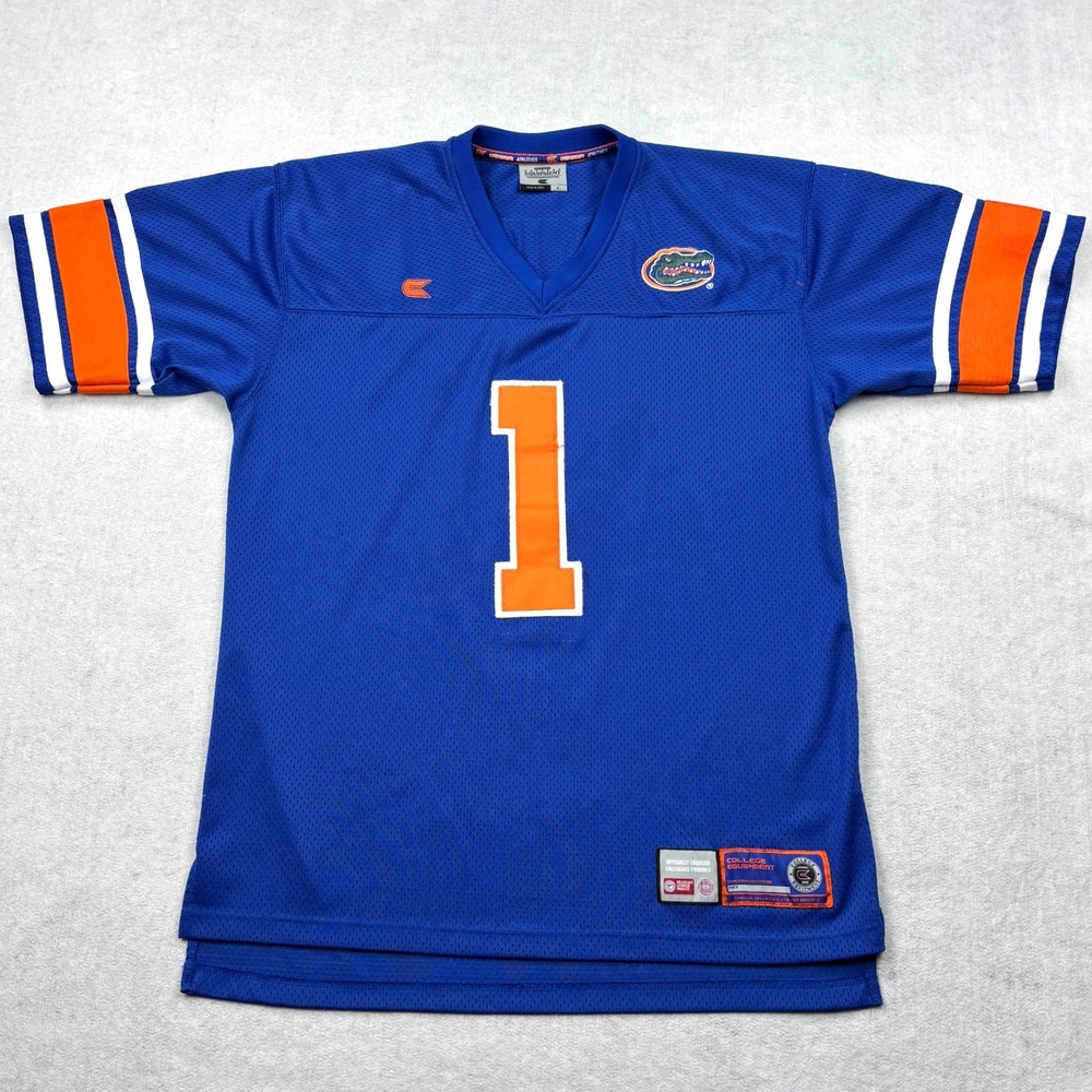 Colosseum Jersey Mens Large Blue Florida Gators 1 NCAA Football Mesh Game Shirt
